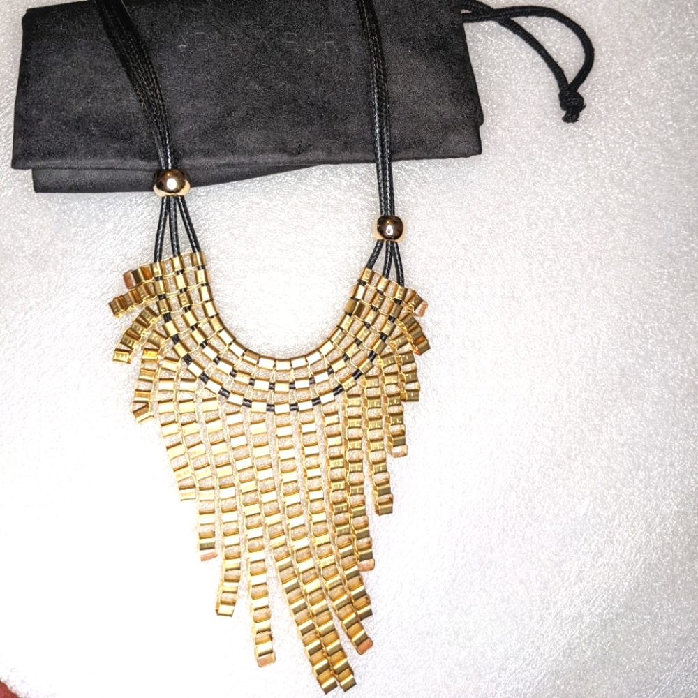 Deleting Soon 10/22! Adia Kibur Gold Link Bib Necklace with Tags Attached - Picture 6 of 8